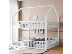 Cama Infantil 140x200 Branca Com Escada E Armário Design Loft