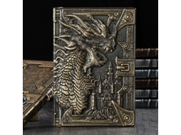 Caderno A5 Com Estampa De Dragão 3d Em Pu Retrô-aquaforge