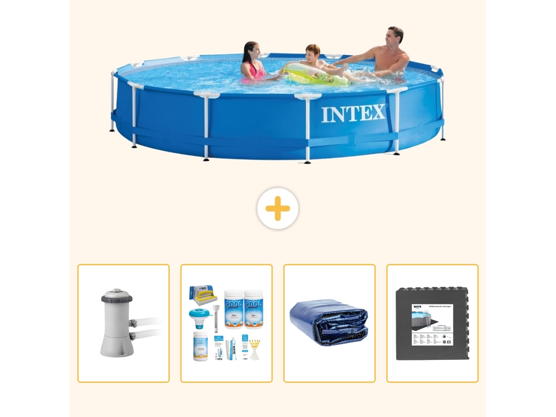 Intex Piscina Com Estrutura Redonda - 366x76 Cm - 5-peças S233