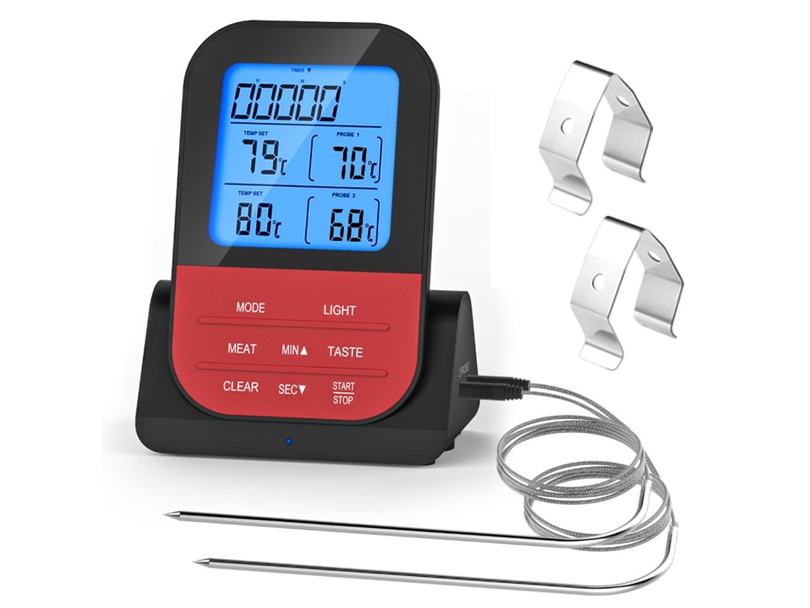 Termómetro Digital Sem Fio Lurelia Para Carne Com 2 Sondas, Bluetooth Para Churrasco E Forno