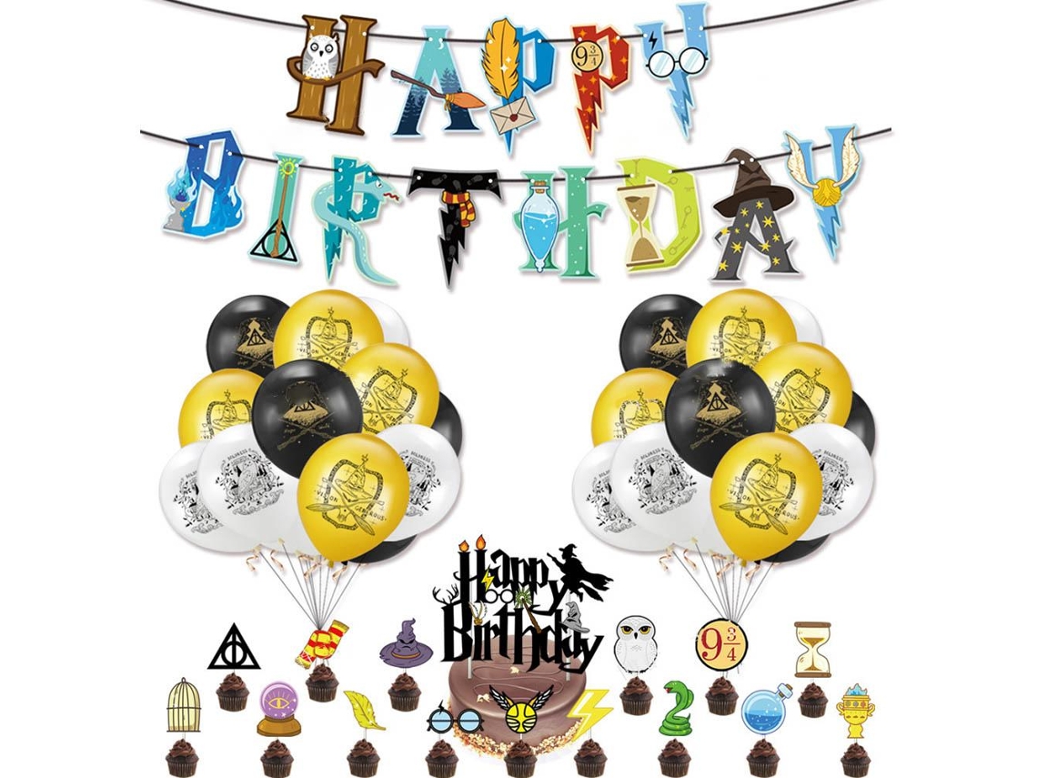Decorações De Feliz Aniversário Para Festa Infantil, Conjunto De Balões De Látex Com Bandeiras Para Puxar