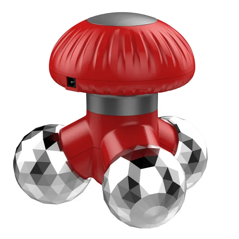 Massageador Portátil 4 em 1 com 3 Cabeças de Massagem, Mini Massageador MDUG (vermelho)