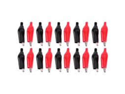 20pcs Pinças de Crocodilo 28mm Metal com Isolamento Pvc Vermelho e Preto para Teste Elétrico Laboratório Bateria Carro