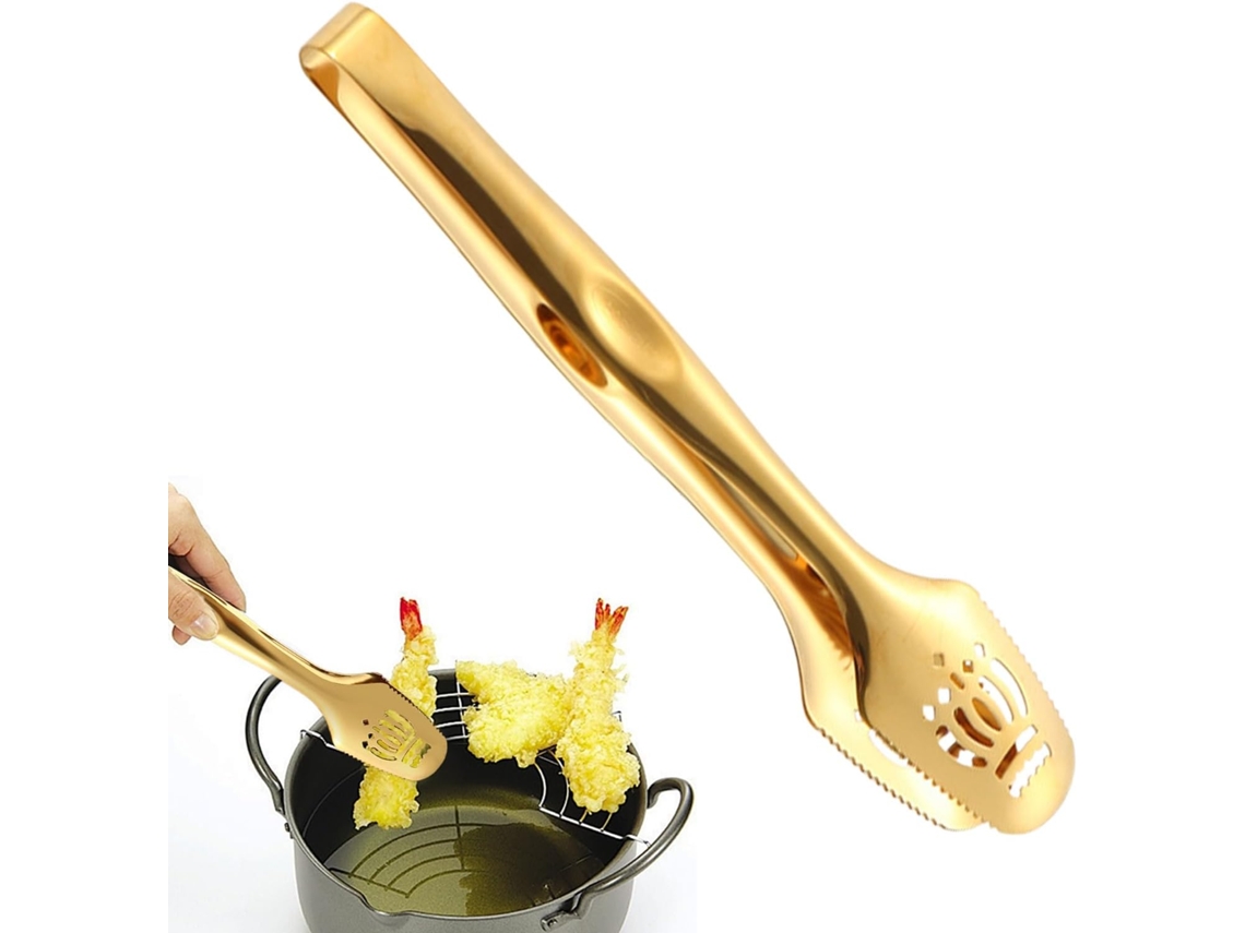 Pinça De Cozinha Metal Para Alimentos Em Aço Inoxidável Salada