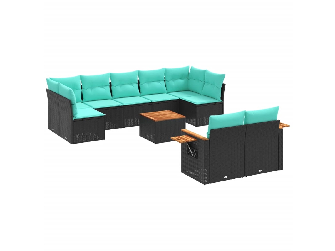 Garden Sofa Set, Garden Sofa Sets Vidaxl Preto Rattan / Vime (n/a)