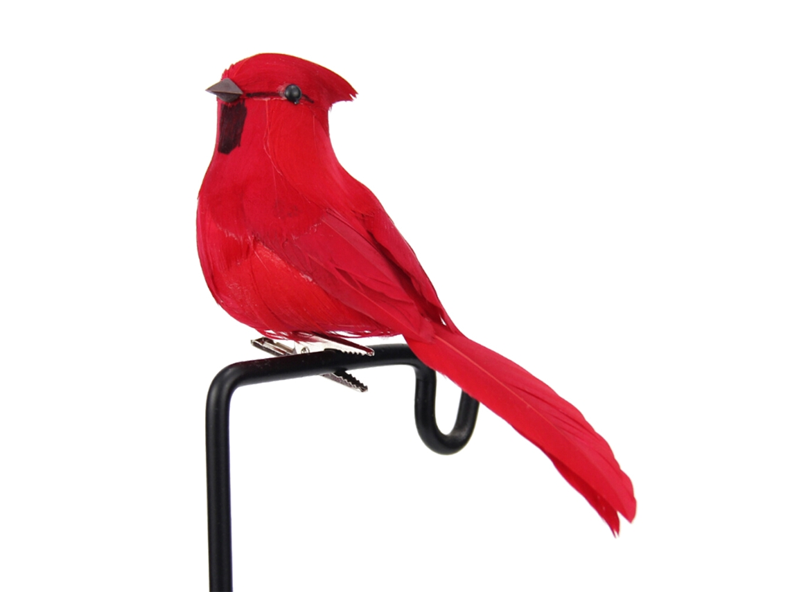 Decoração de Natal Pássaro com Penas Simulada Jardim
