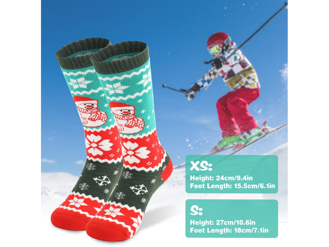 Meias De Ski Infantil (aquecimento E Antiderrapante)