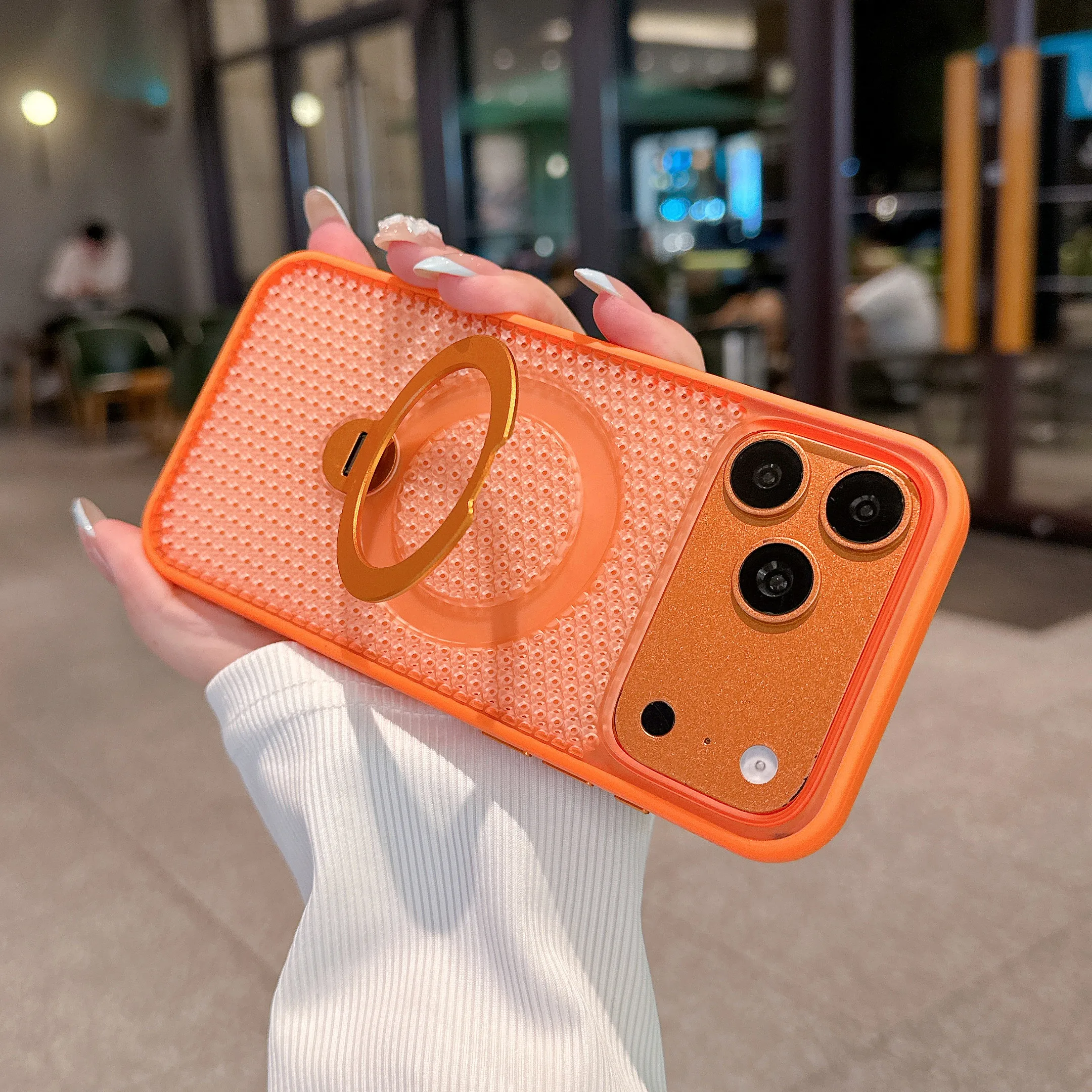 Capa De Celular Com Suporte De Resfriamento Em Malha (iphone 13 Pro Max)