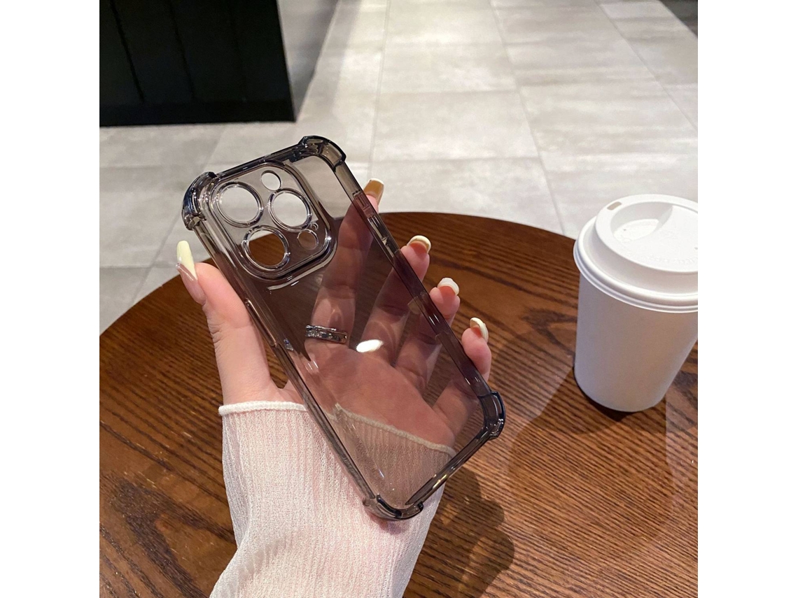 Capa Transparente Preta Para Iphone 17/air, Resistente A Quedas, Com Airbag De Proteção Nos Quatro Cantos.
