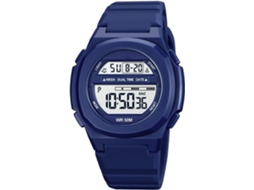 Lurelia Relógio Digital, Visor Digital, Led, Cronómetro, Alarme, Data/calendário, 12/24h, Duplo Fuso/mostrador, Aço Inoxidável, Abs, Azul