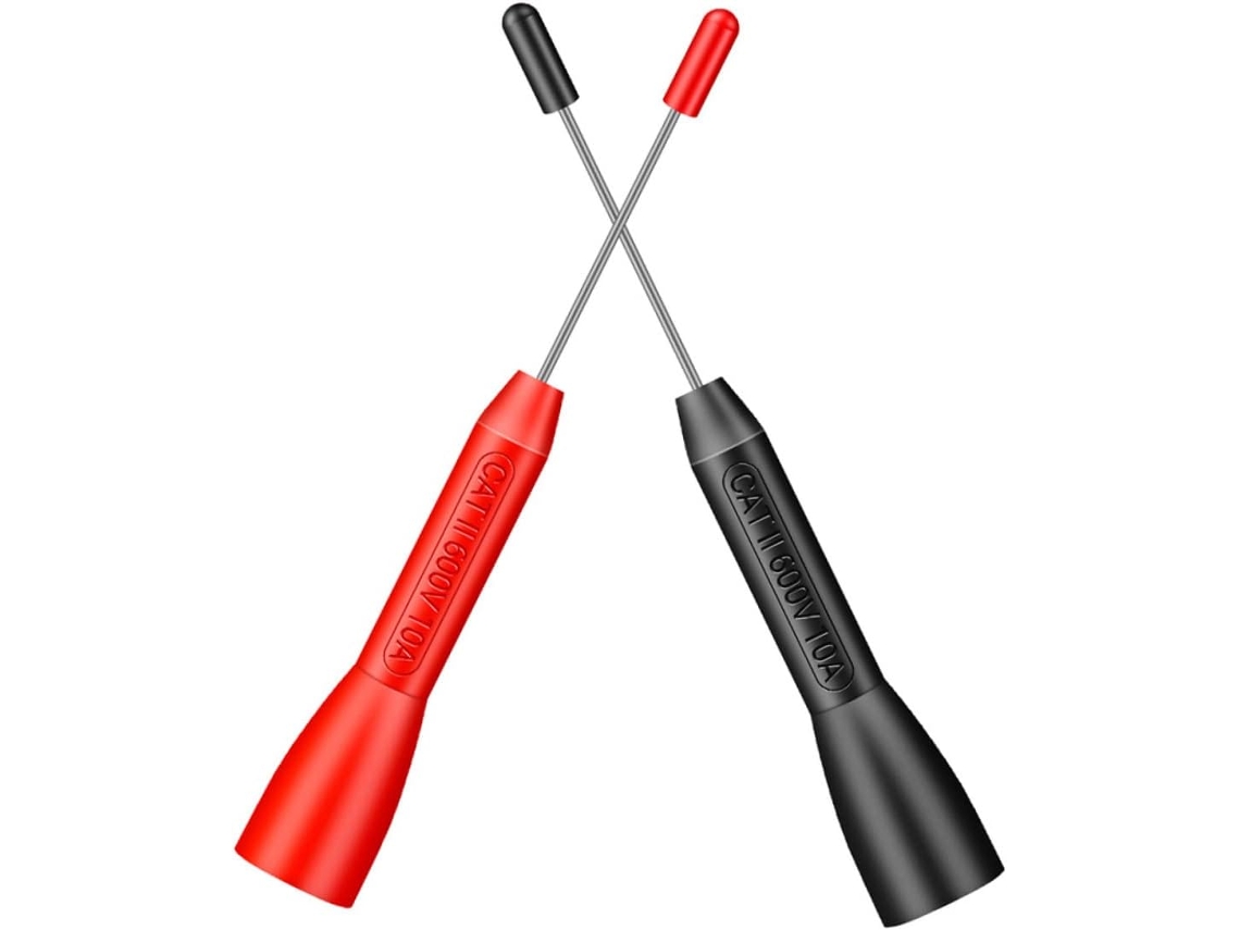 Kit De Pontas De Prova Traseiras De 2 Mm (1 Par) Em Aço Inoxidável | Cat Ii 600 V 10 A