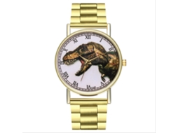 Relógio de Pareja Vintage Dinossauro Números Romanos Pulseira de Lona Quartzo