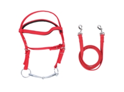 Cabresto Business de nylon ajustável com chicote para cavalos, tamanho L