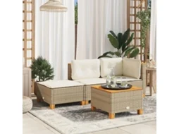 Vidaxl Banco De Jardim Com Almofada 63,5x56x32 Cm Vime Pe Bege