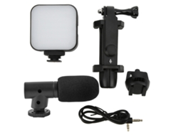 Raum-kit De Vídeo Para Smartphone Com Luz, Tripé, Clip E Microfone Para Vlogging E Gravação De Vídeos