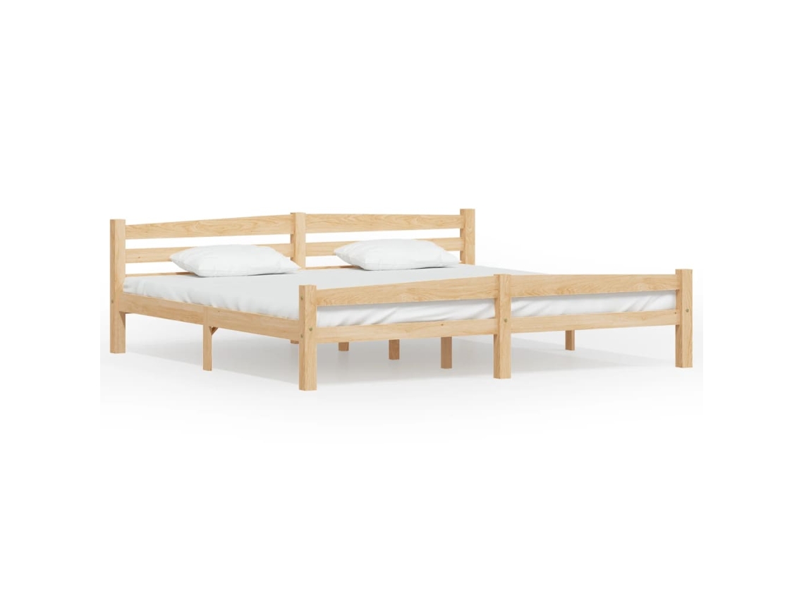 Bed Frame, Bed Frames Vidaxl Marrom Madeira De Pinho (200 X 200 Cm)