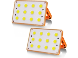2026-2 Pack Lanterna Led Recarregável 60w 120 Cob 4 Modos Solar Impermeável Luz De Trabalho Emergência