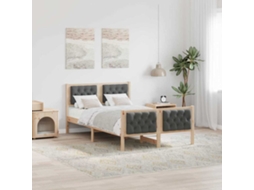 Vidaxl Estrutura da Cama com Cabeceira Cinza Escuro 120 X 200 Cm