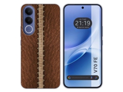 Capa Tumundosmartphone De Silicone Para Vivo V70 Fe Com Design Em Couro 01 Desenhos