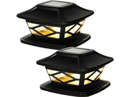 Luminária solar externa, para postes, à prova d'água, LED, decorativa, para cercas Debuns Brilvibera (preta)