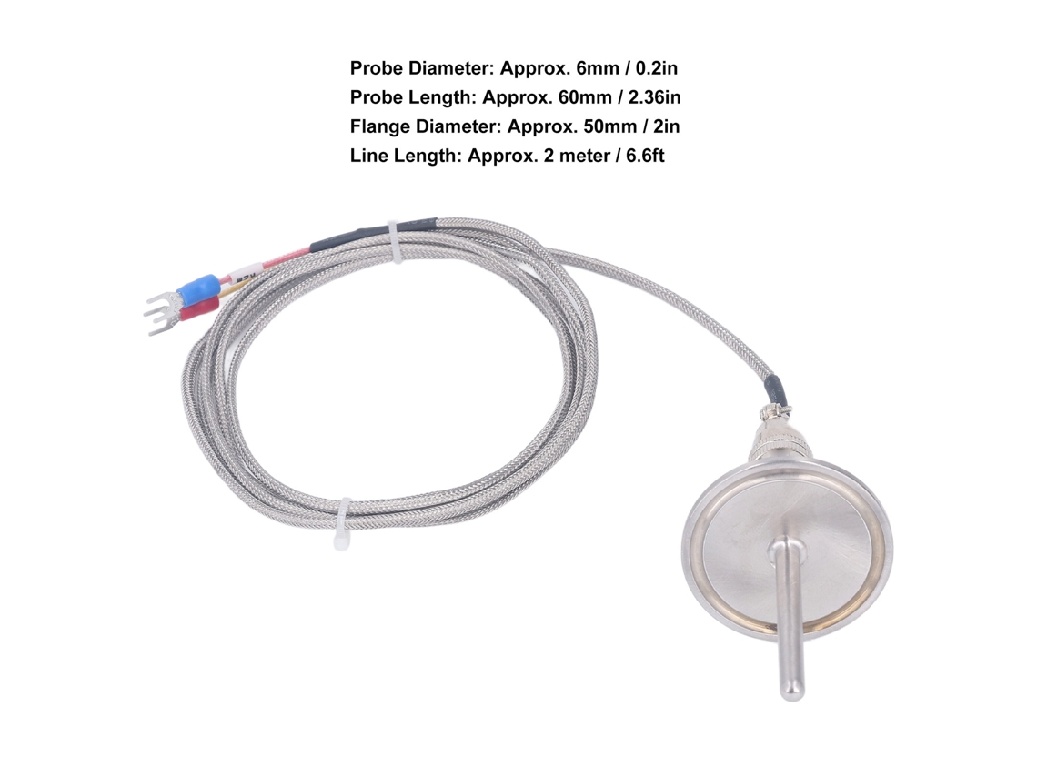 Sonda Sensor Temperatura Termopar Tipo K 2m