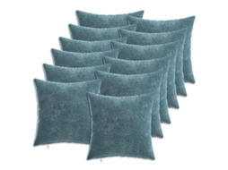 Vidaxl Capa Almofada 12 Unid. Heerlen Azul 40 X 40 Cm Tecido Chenille