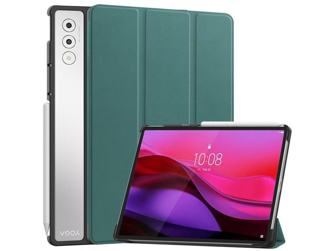 Capa Compatível Com Lenovo Yoga Pad Pro 12.7", Capa Rígida Ultrafina Em Pele Pu. Verde Hexinyigjly