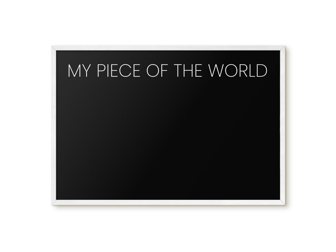 Quadro magnético de parede "Meu Pedaço do Mundo" para quarto Espelharte (60x40 cm)