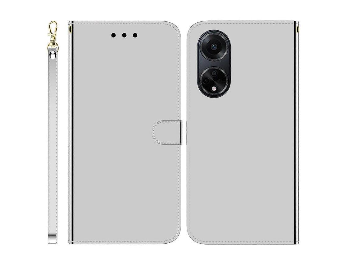 Capa De Celular Em Couro Com Acabamento Espelhado Para Oppo A58 4g