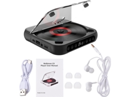 Leitor Cd Portátil Pusokei Com Duas Caixas De Estéreo, De De Mesa Recarregável Com Bluetooth E Hifi