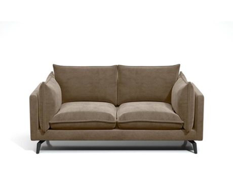 Sofá Fixo Kestrel VENTE-UNIQUE (Taupe - Tecido e Veludo - 179x87x85 cm)
