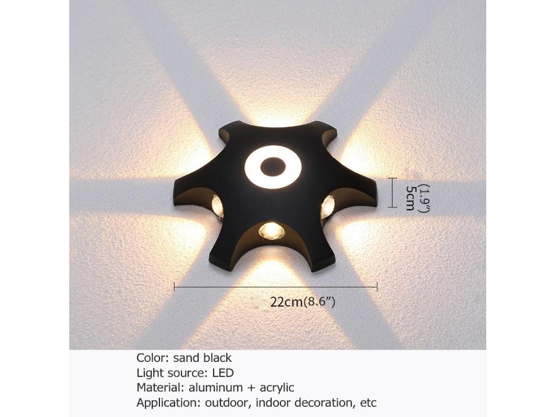 Luminária de Parede de 8W para Sala de Estar Personalidade Criativa Escada Corredor Quarto Lâmpada de Parede de Designer Branco Quente