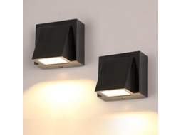 Luminária De Parede Externa,conjunto De 2 Plafons Led Para Interior E Exterior,branco Quente,para Quarto,sala De Estar,banheiro,preto Btforus