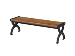 Banco externo BTFORUS de metal para 2 lugares, 124x39x39 cm, cor madeira e preto