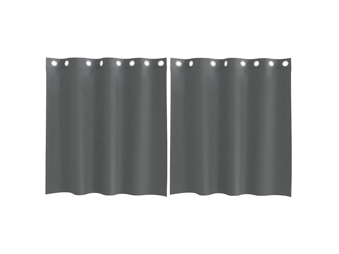 Maison Exclusive - Cortinas De Voile Com Ilhós 2 Pcs Cinzento-escuro 140x140 Cm