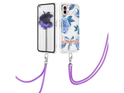 Capa Para Celular For Nothing Phone 1 Flowers Series Em Tpu Com Cordão.
