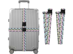 Conjunto De 2 Lindas Alças Bagagem Com Estampa Arco Íris Para Malas, Alças De Viagem, Acessórios Para Cintos, Conector