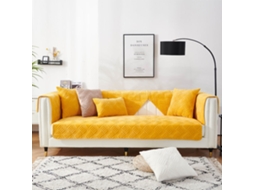 Protetor de Almofada de Sofá de Capa de Assento de Sofá Antiderrapante Amarelo Brilhante EVELTEK 90x180CM