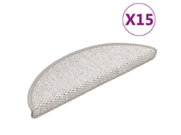 Vidaxl Tapetes Escada Adesivos Aspeto Sisal 15 Pcs 56x17x3cm Platinado