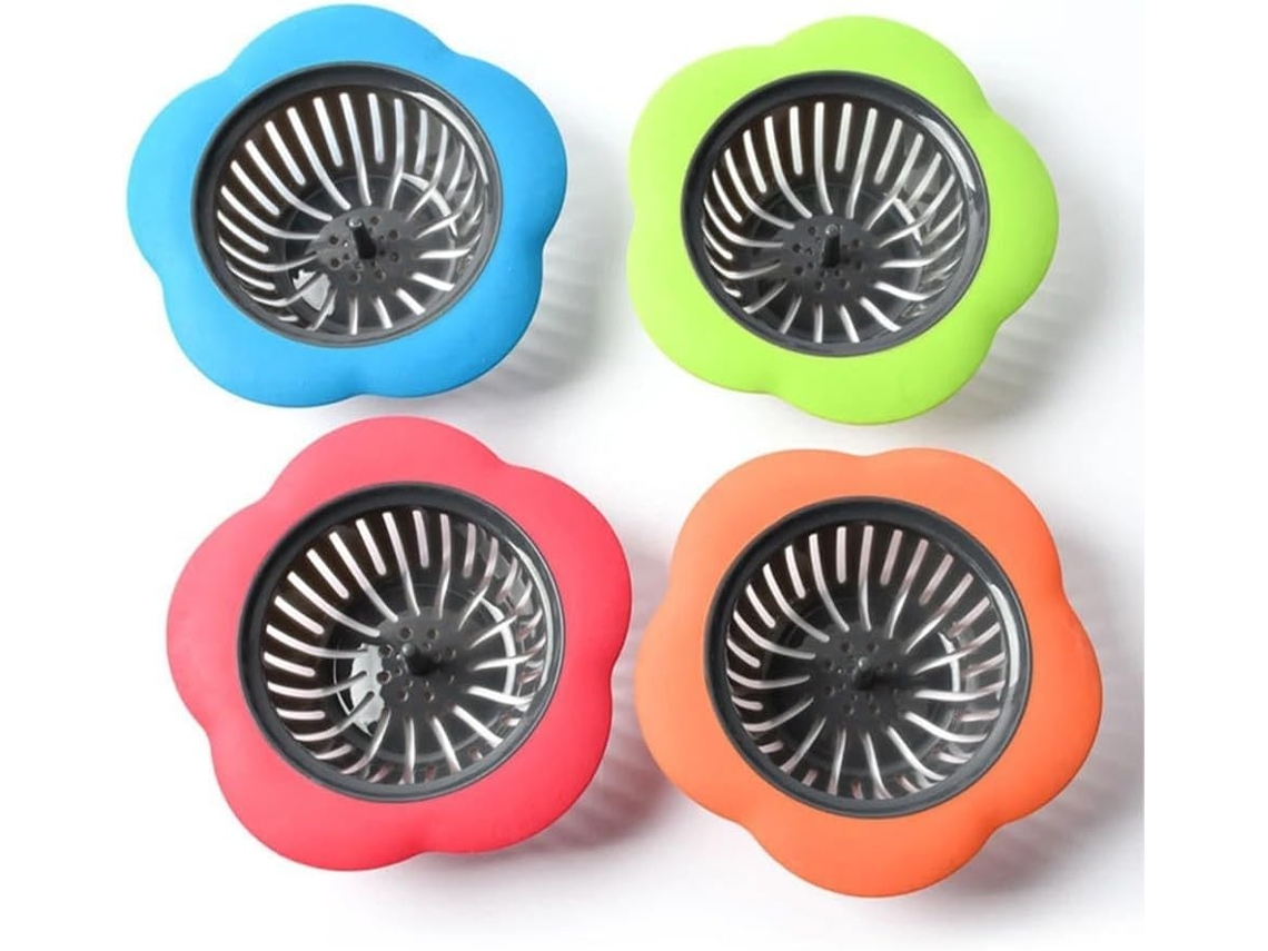 Filtro De Pia Silicone Em Formato Flor Para Cozinha E Banheiro, Cabelo