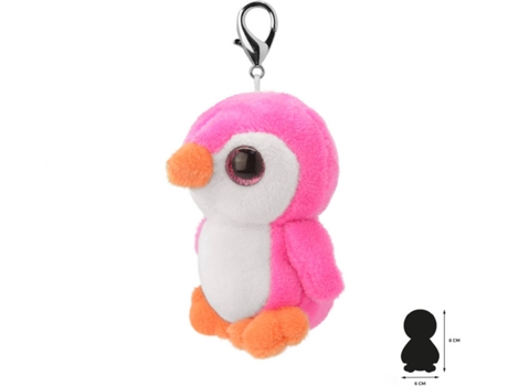 Porta-Chaves de Peluche  Pinguim Rosa (4 x 6 x 8 cm - Poliéster)