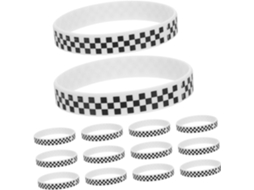Pulseira De Silicone Xadrez Preto E Branco, 40 Peças