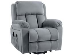 Cadeira Elevadora com Massagem MARCA, 8 pontos, comando remoto, bolso lateral, cinzento