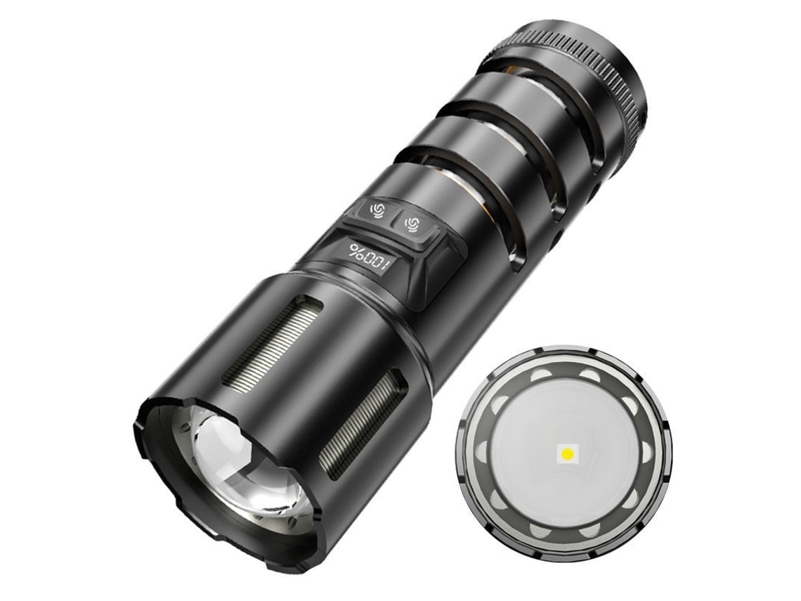 Lanterna Recarregável Led Com Bateria De Acampamento Removível Lanternas Superbrilhantes De Alto Lúmen Com Zoom Para Ambientes Externos Yunzii