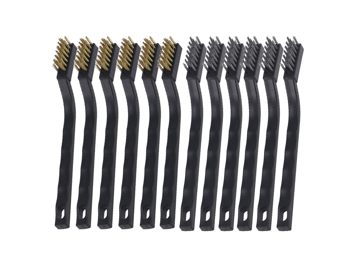 12 Escovas De Limpeza E Mini Escovas De Dentes Em Aço Inoxidável E Cobre
