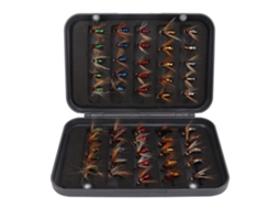 Kit Iscas Pesca Mosca Aço Carbono com Caixa