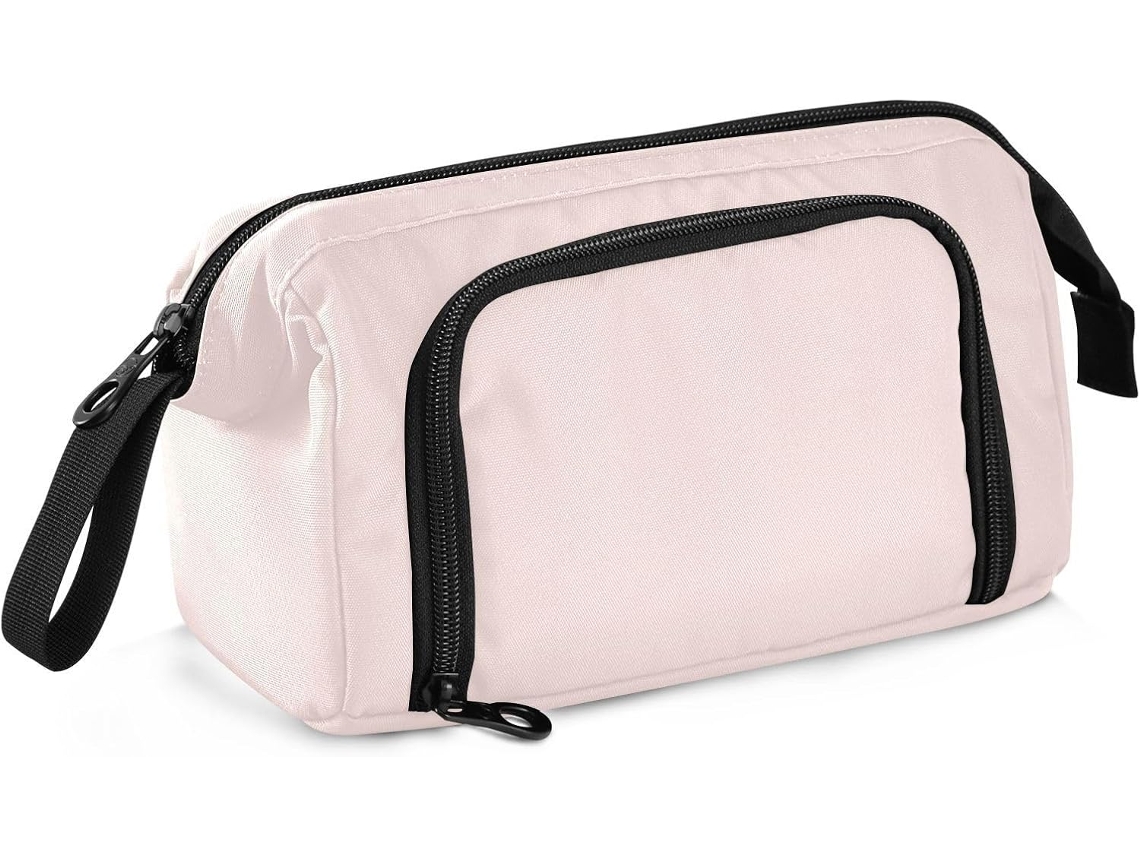 Estojo Rosa Sólido Grande Capacidade Bolsa de Armazenamento Leve para Adolescentes e Escritório. 24 X 9,5 15