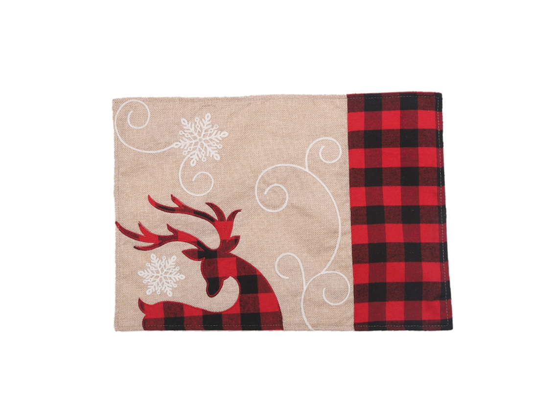 Laxiscreed Pack De 4 Decorações Natalinas De Linho Com Estampa De Alce Para Casa