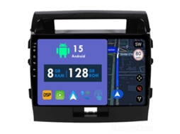 Auto Rádio Carro Bluetooth Autoradio 8GB RAM 128G ROM CarPlay Navegação GPS Ecrã Táctil RoverOne para Toyota Land Cruiser 11 200 2007-2015  