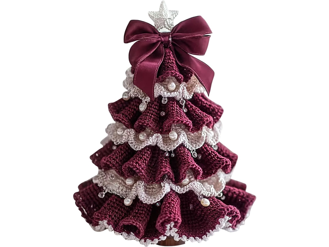 Árvore De Natal De Crochê Para Centro De Mesa, Acessórios Decorativos Para Festas |